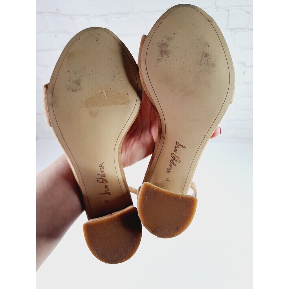 Sam Edelman Sandals Womens 8.5 M Yaro Heels Ankle Strappy Tan Leather - Picture 8 of 8